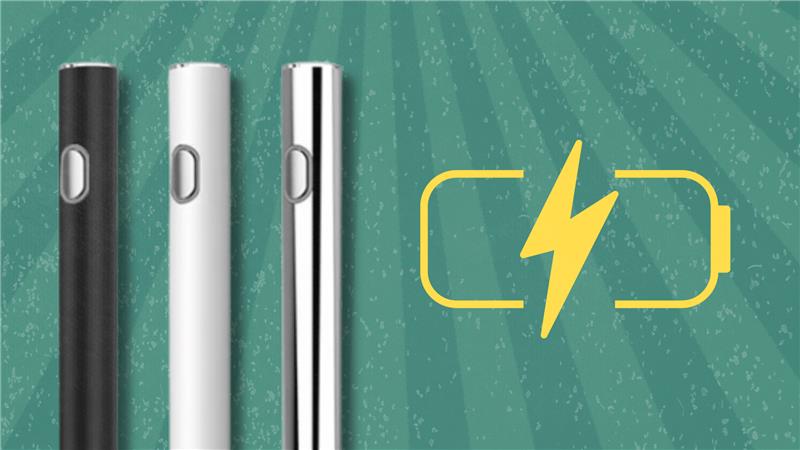 Vape pen batteries with charging icon illustration