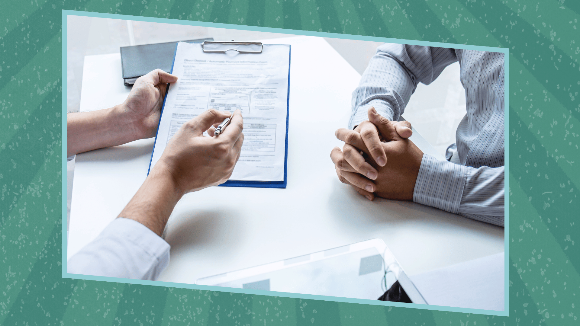 Business meeting with documents and discussion