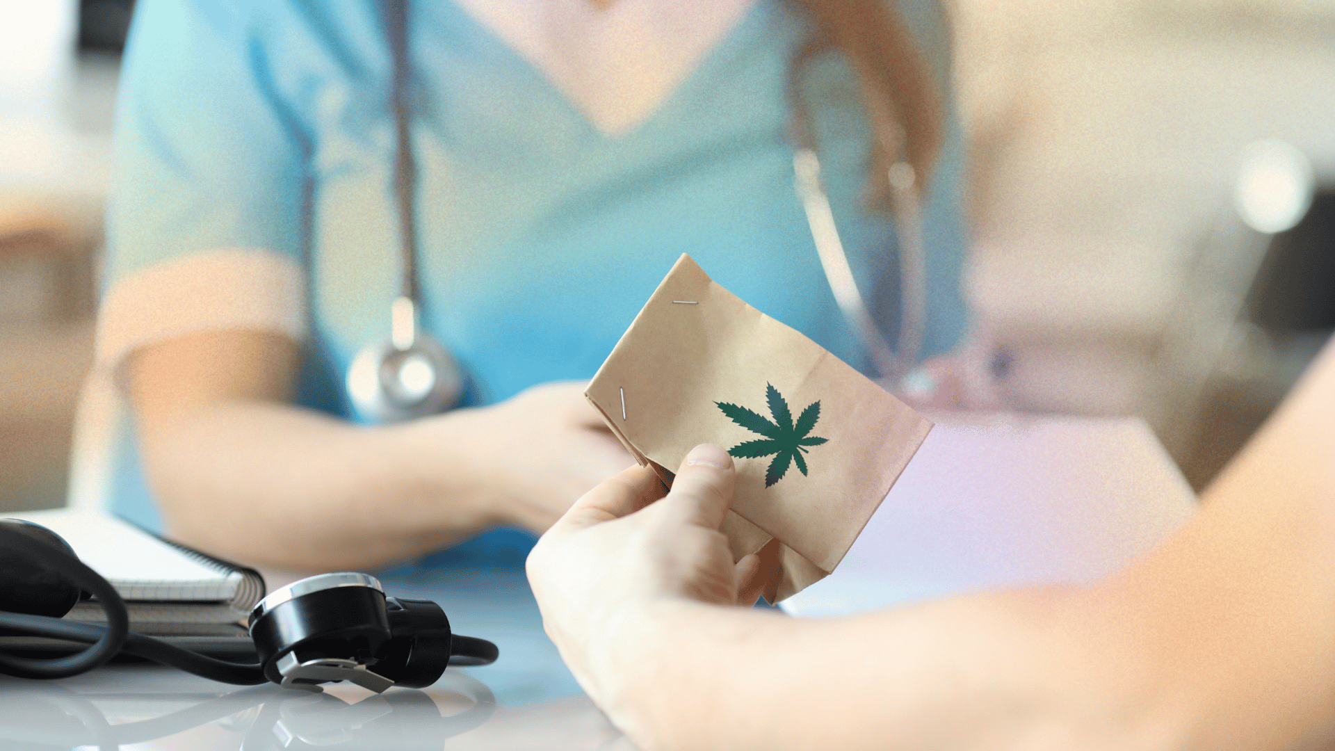 Doctor gives patient marijuana prescription envelope